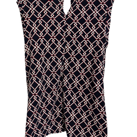Tommy Hilfiger Navy  Geometric Knot Blouse  MEDIUM   #7 - Picture 4 of 8